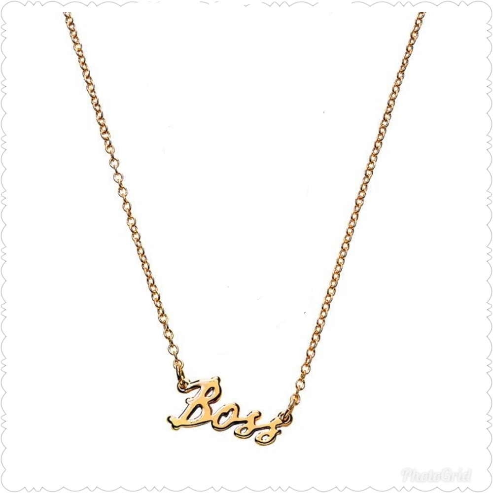 "Boss" Necklace Gold Tone Discontinued